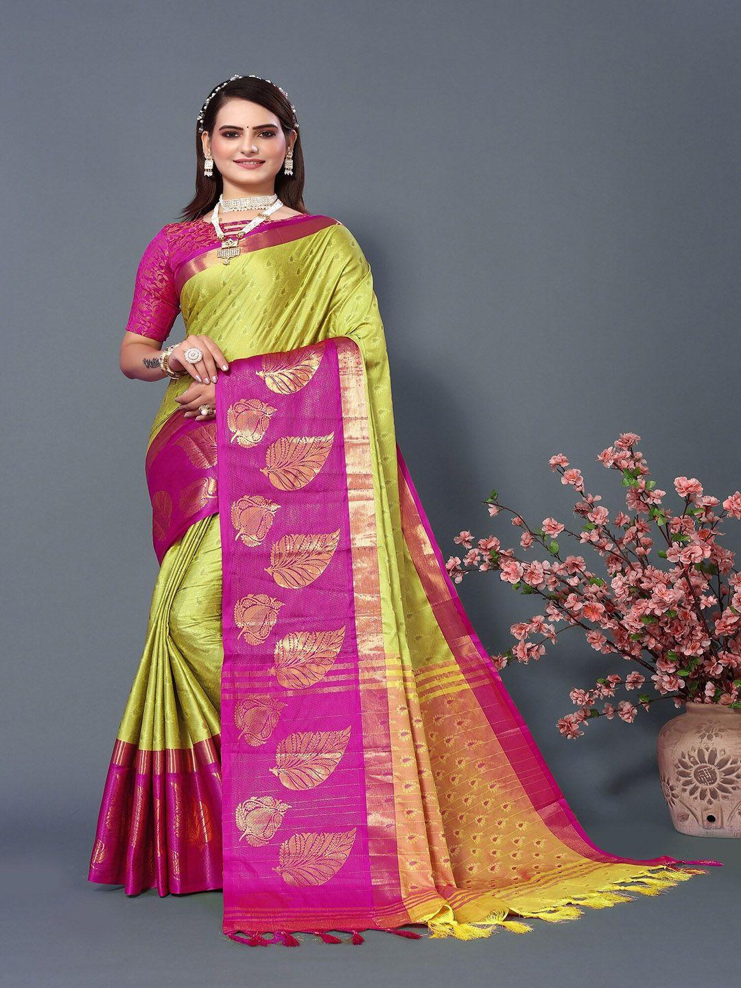 apnisha ethnic motifs woven design zari pure silk banarasi saree