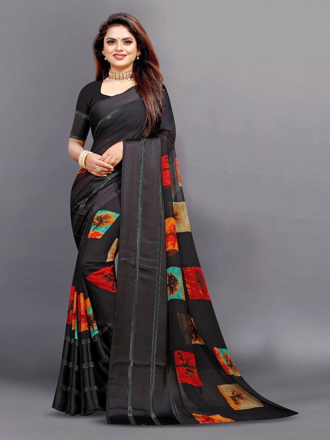 apnisha floral printed pure georgette saree