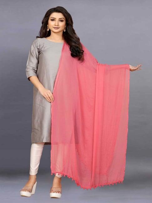 apnisha pink plain dupatta