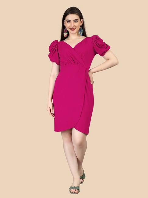 apnisha pink wrap dress