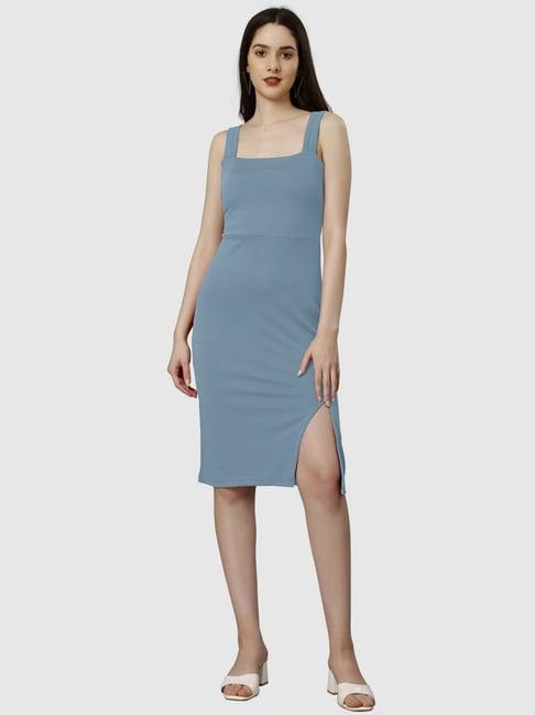 apnisha powder blue bodycon dress