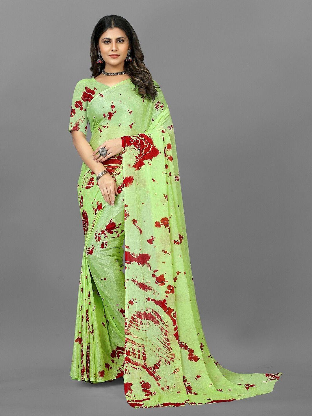 apnisha tie & dye dyed pure chiffon leheriya saree