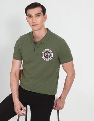 applique logo cotton polo shirt