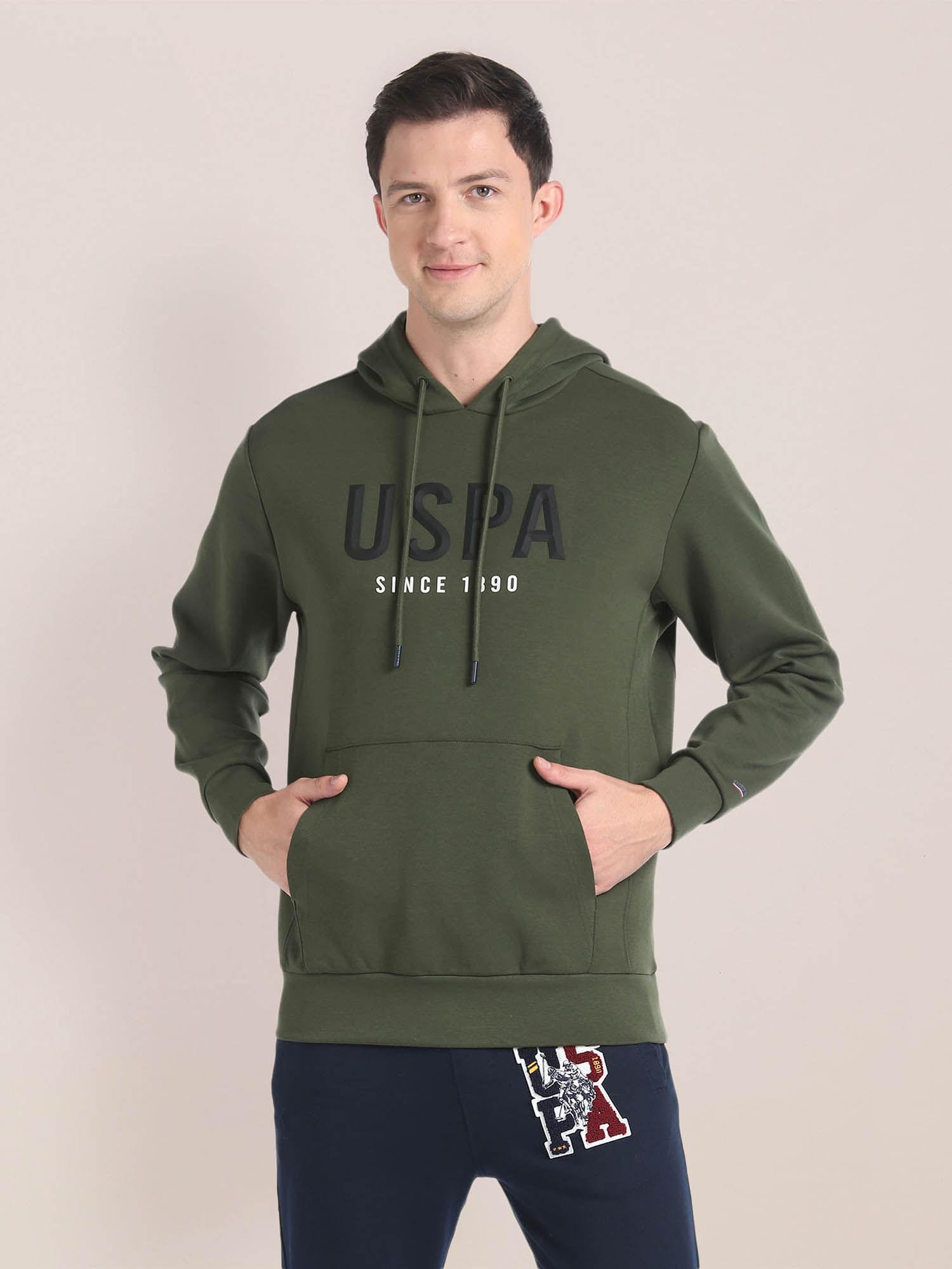 appliqued logo hooded sweatshirt