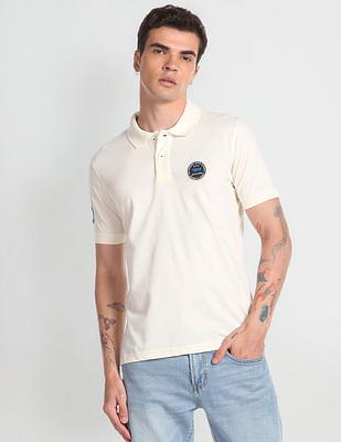 appliqued pique polo shirt