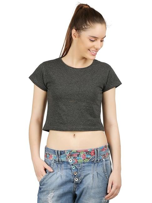 appulse grey cotton others crop top