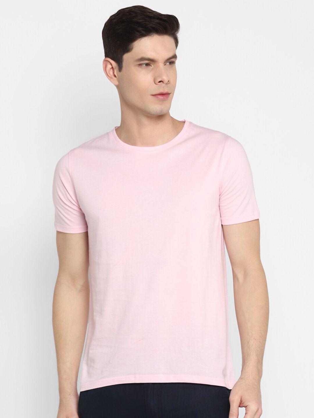 appulse men pink solid t-shirt