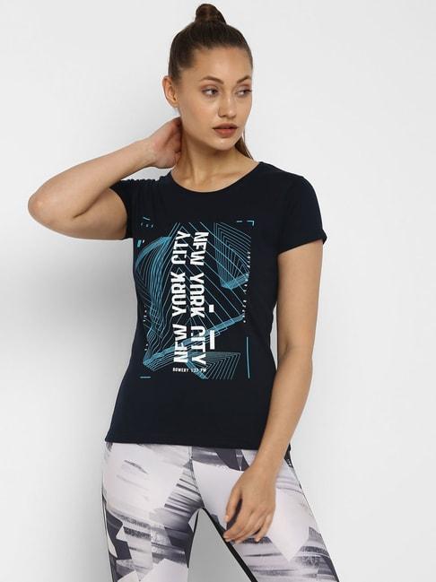 appulse navy cotton graphic print t-shirt