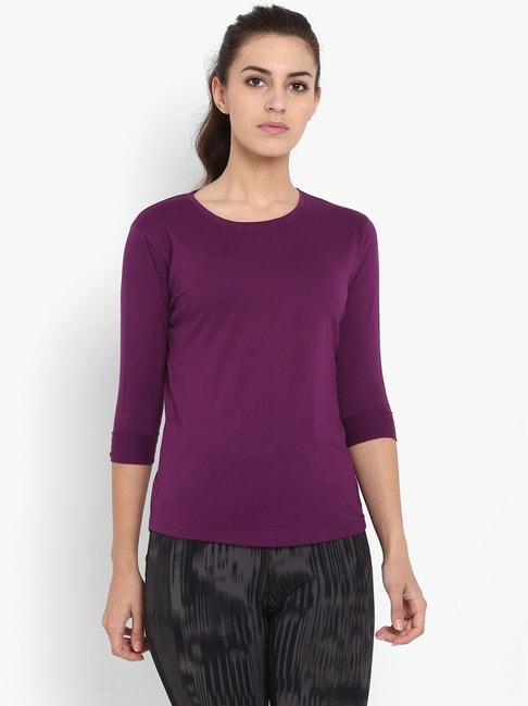 appulse purple cotton slim fit t-shirt