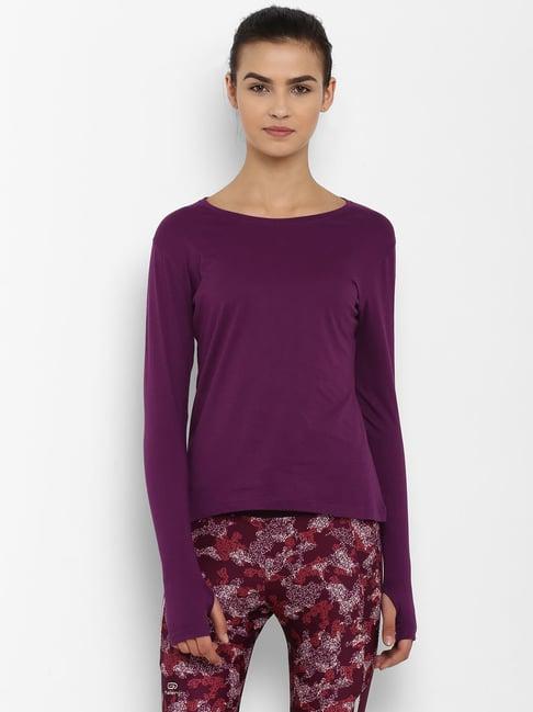 appulse purple cotton slim fit t-shirt