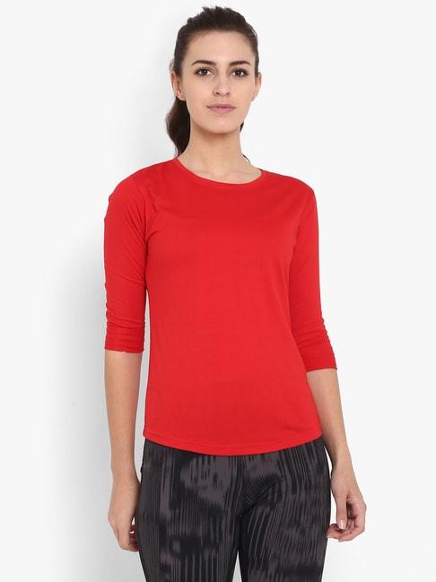 appulse red cotton slim fit t-shirt
