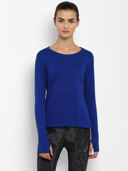 appulse royal blue cotton slim fit t-shirt