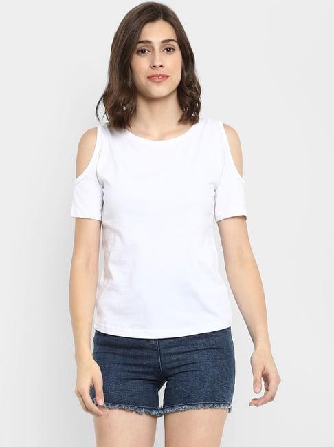 appulse white cotton slim fit top