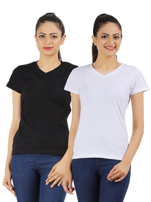 appulse black & white cotton t-shirt - pack of 2