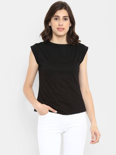 appulse black cotton slim fit t-shirt