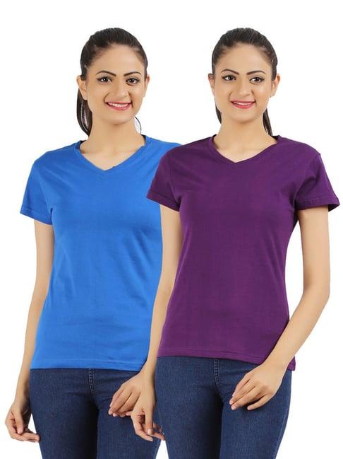 appulse blue & purple cotton t-shirt - pack of 2