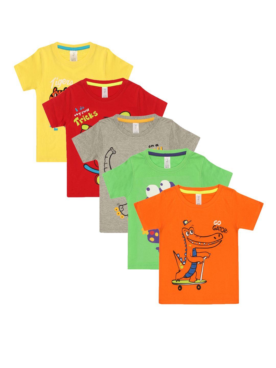 appulse boys multicoloured printed round neck t-shirt