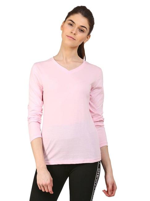 appulse light pink cotton slim fit t-shirt