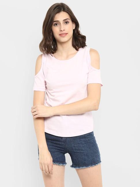 appulse light pink cotton slim fit top