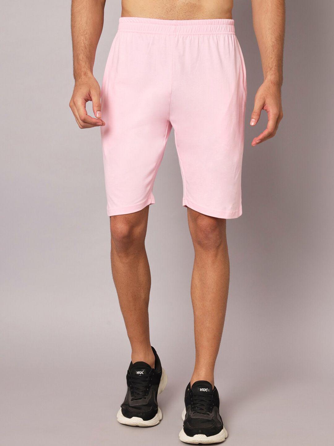 appulse men pink loose fit sports shorts