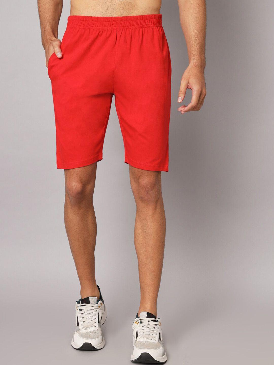 appulse men red loose fit sports shorts