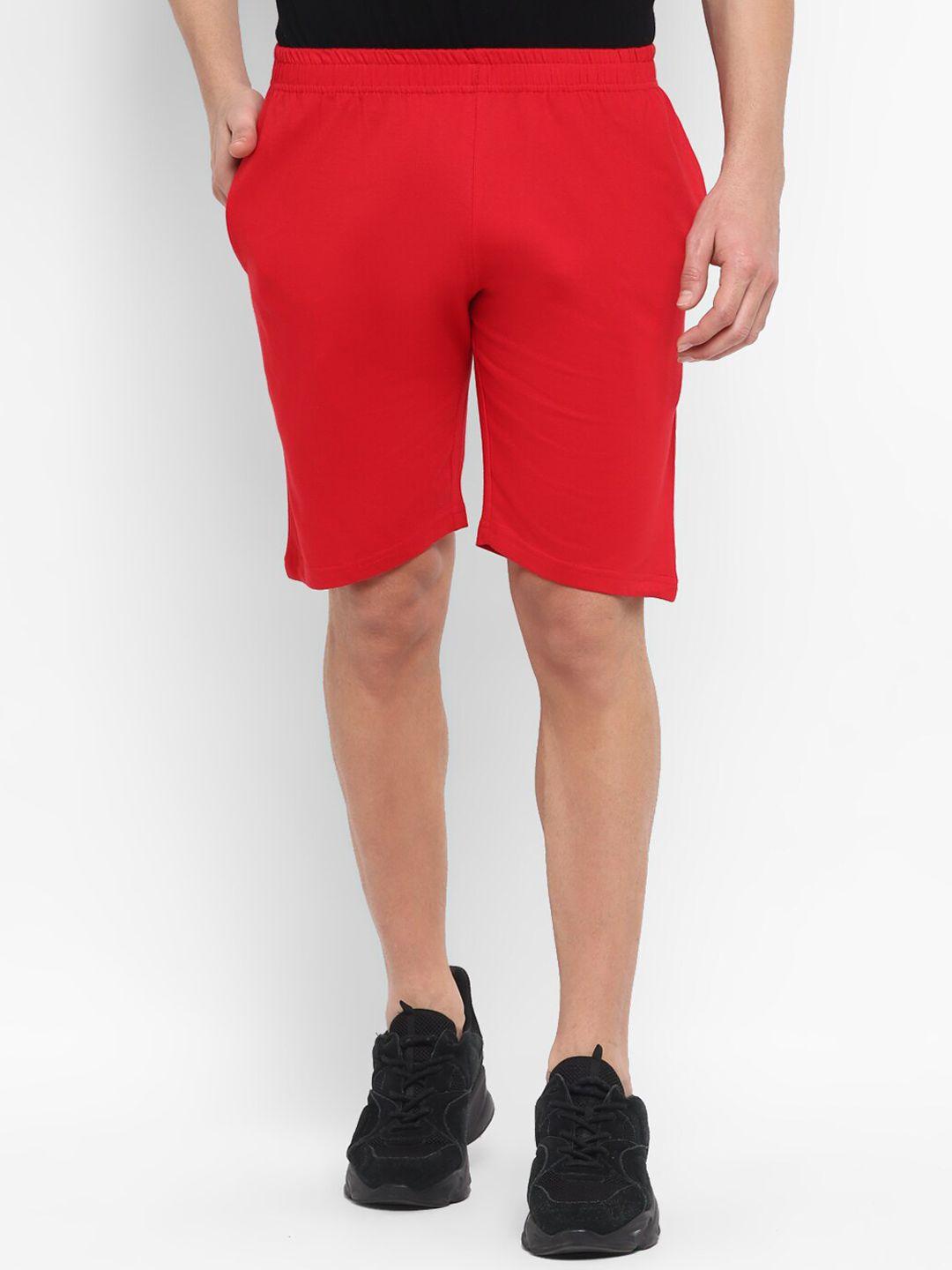 appulse men red loose fit sports shorts