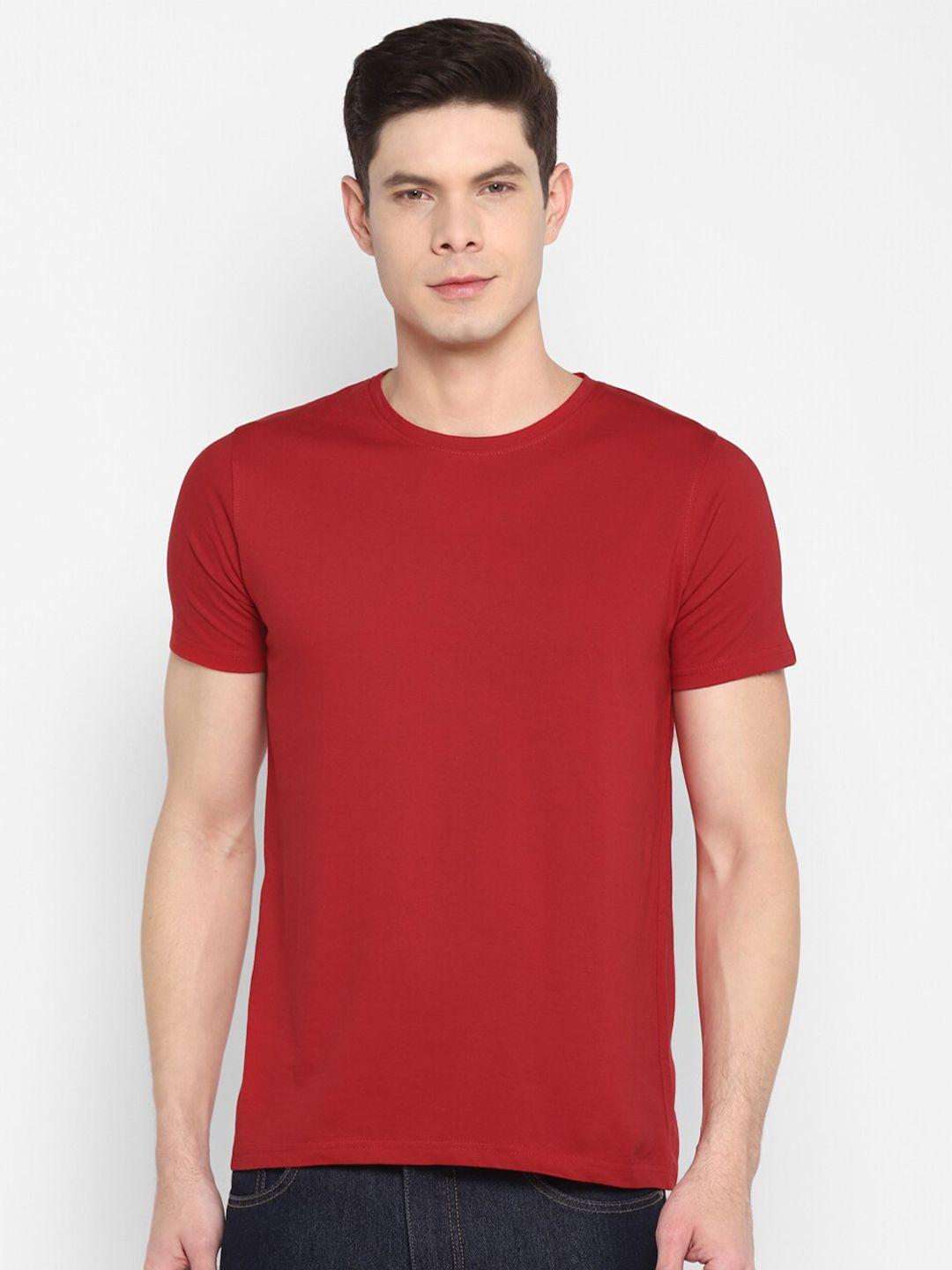 appulse men red solid t-shirt