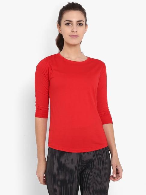 appulse red cotton slim fit t-shirt
