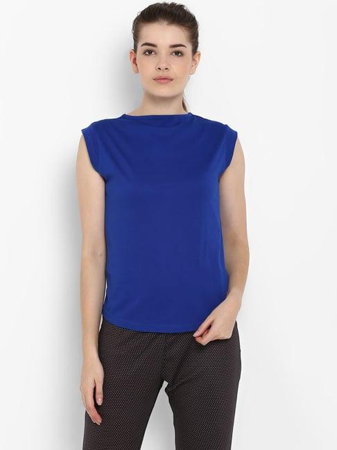 appulse royal blue cotton slim fit t-shirt