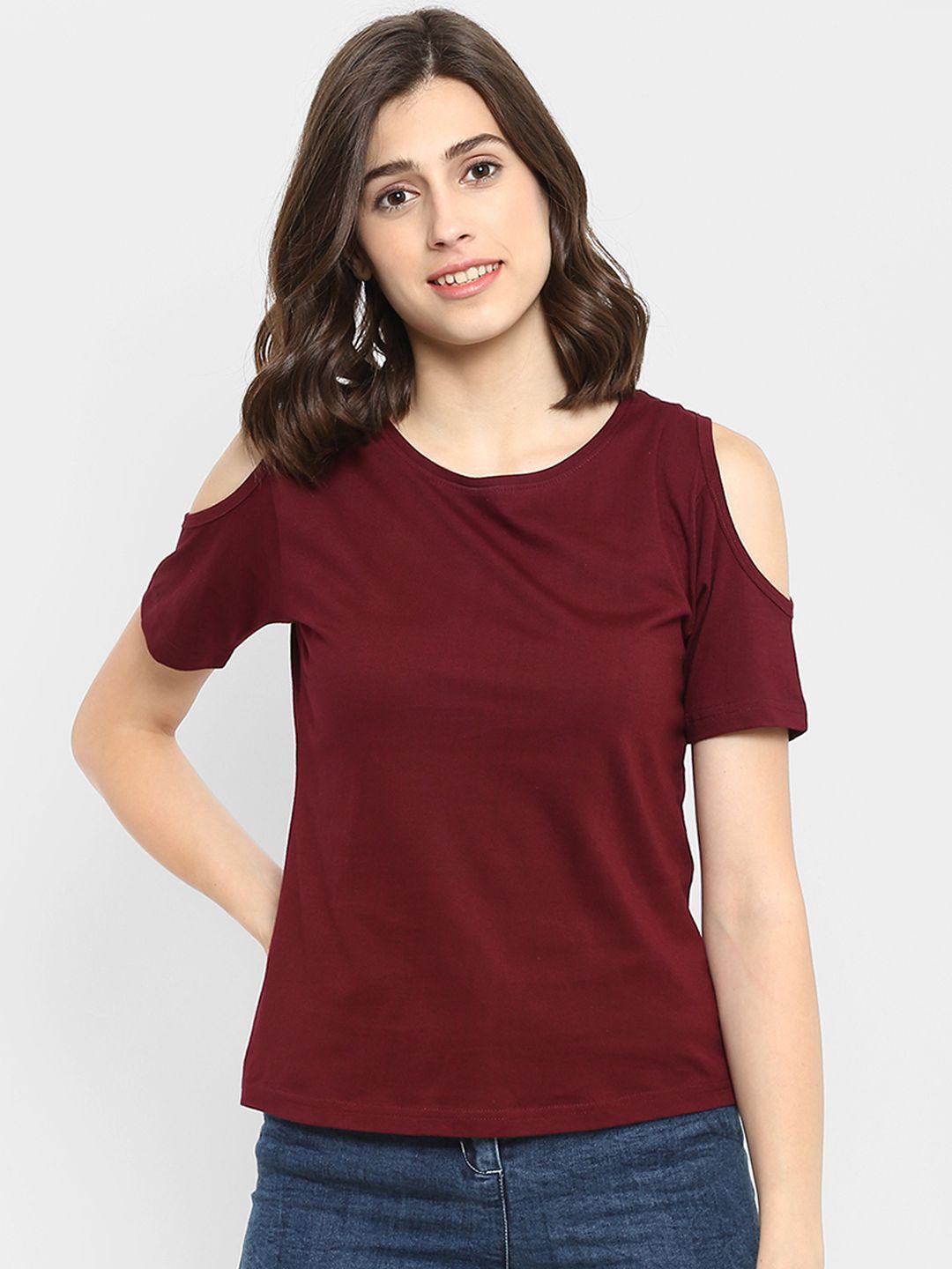 appulse women maroon solid top