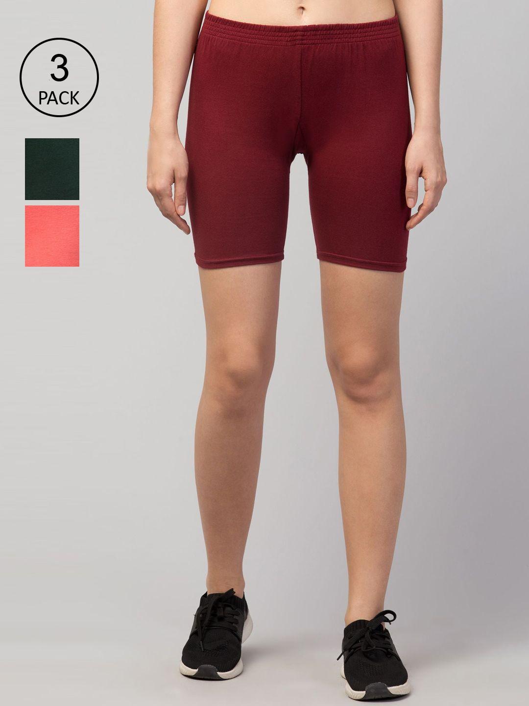 apraa-&-parma-women-maroon-slim-fit-cycling-sports-shorts