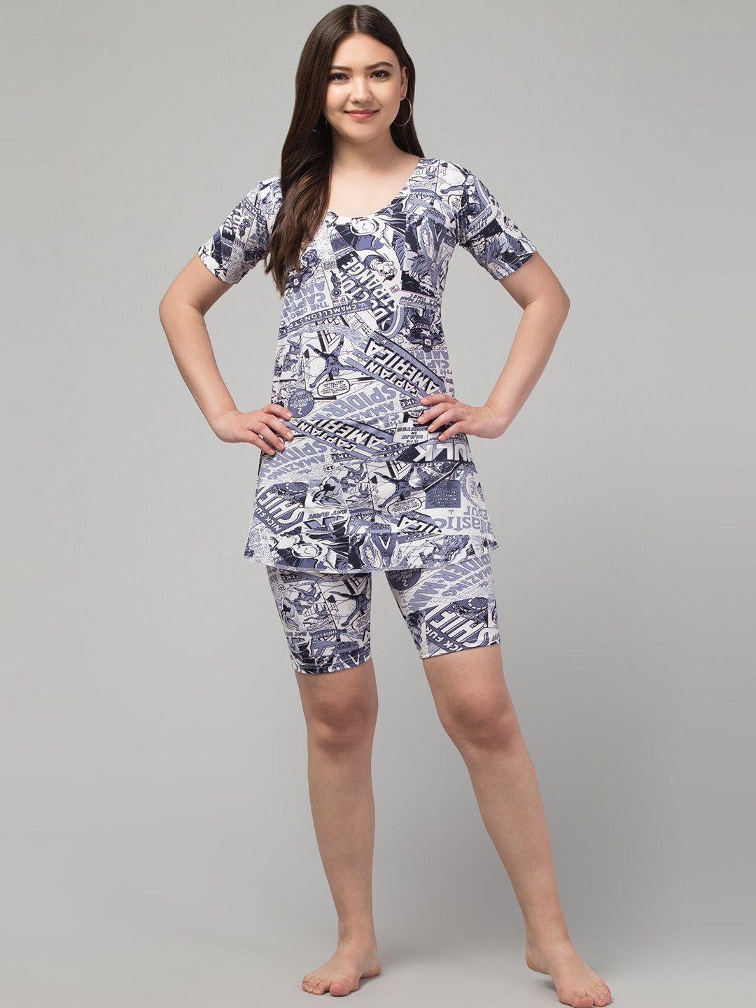 apraa & parma dc printed short sleeves legsuit