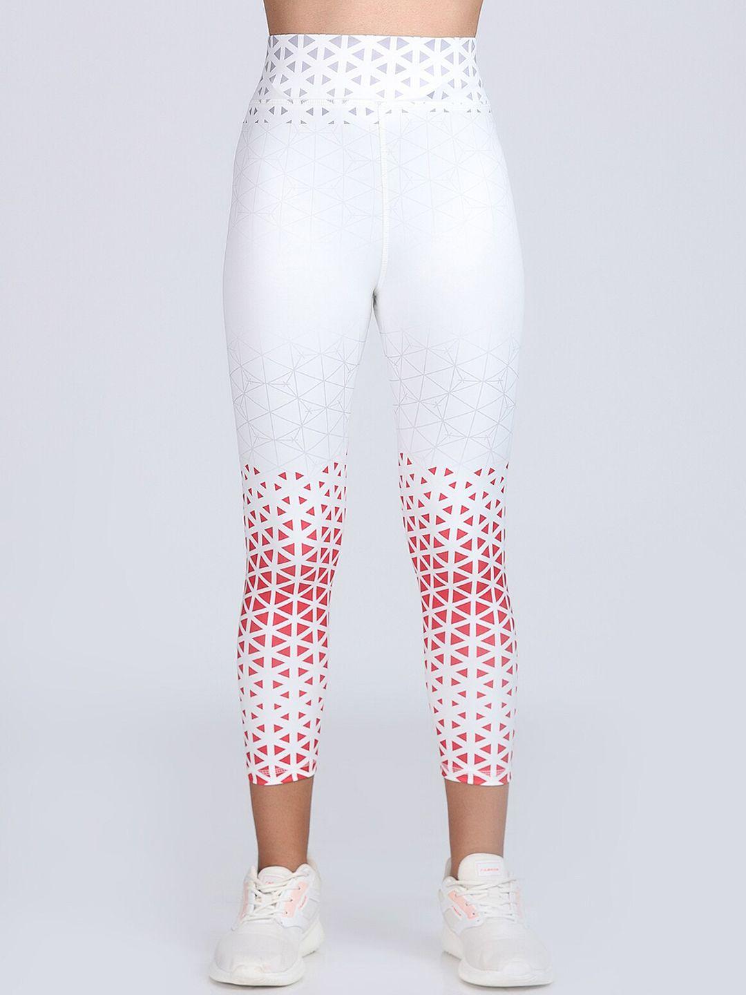 apraa & parma women geometric printed cropped training tights