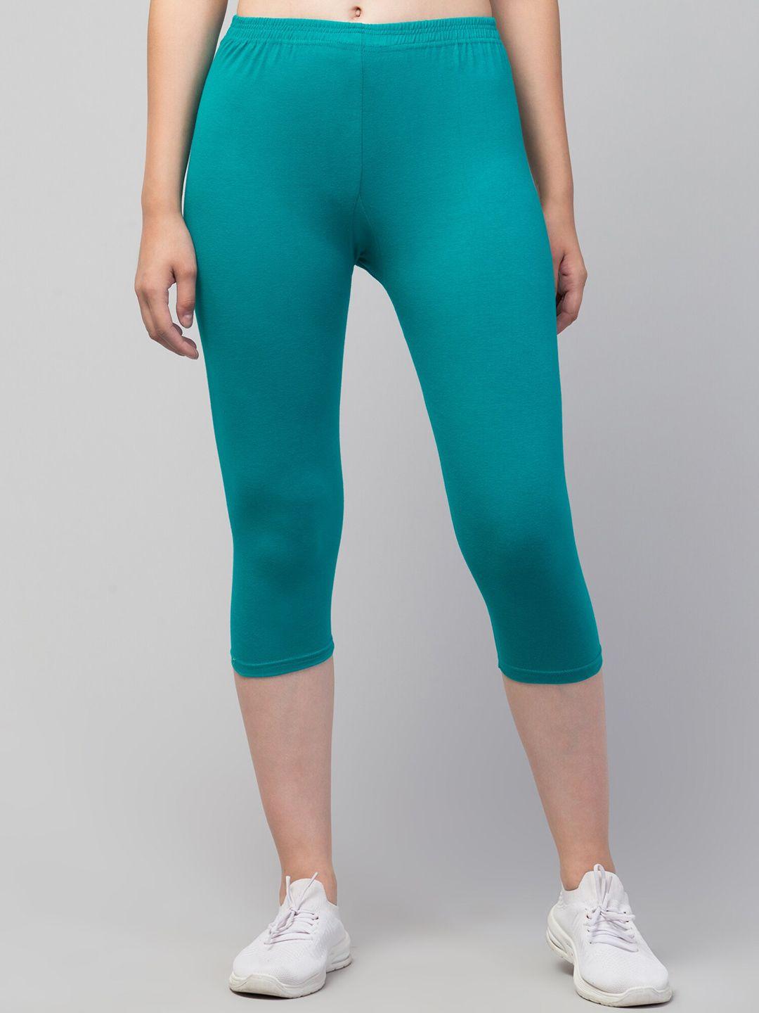 apraa & parma women green skinny fit capris