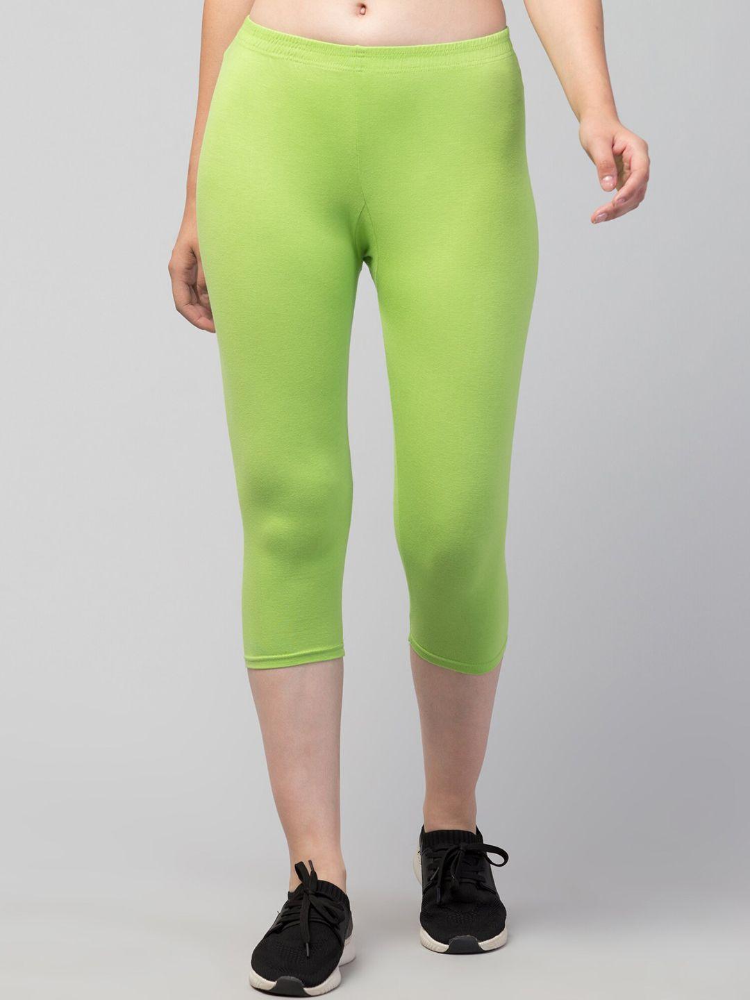 apraa & parma women green skinny fit capris