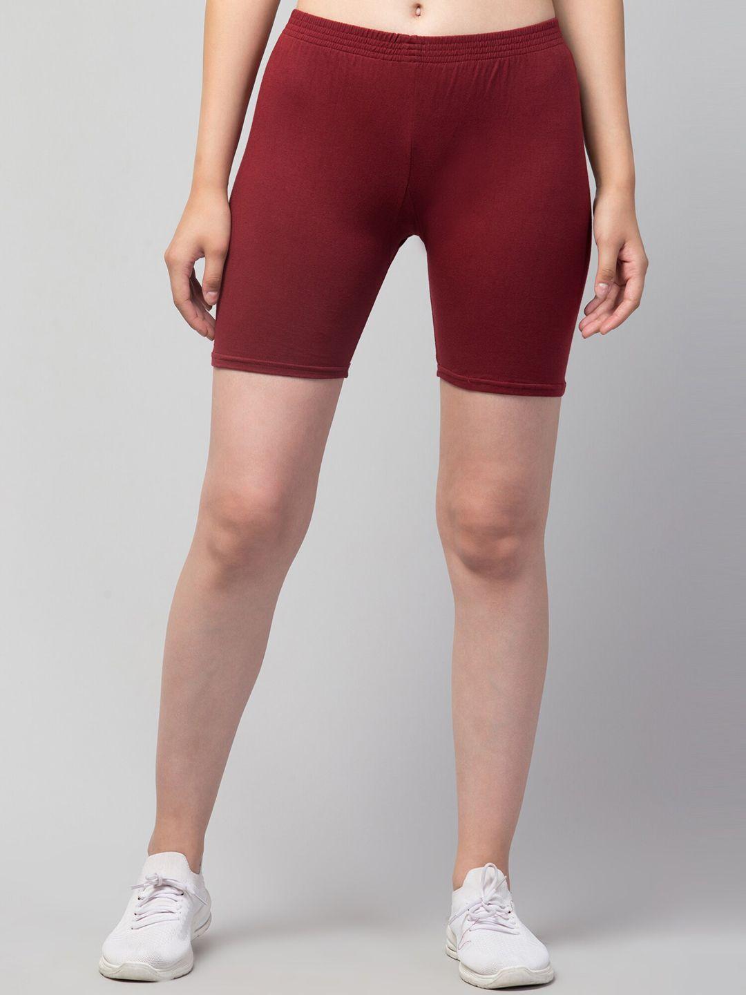 apraa & parma women maroon cycling sports shorts