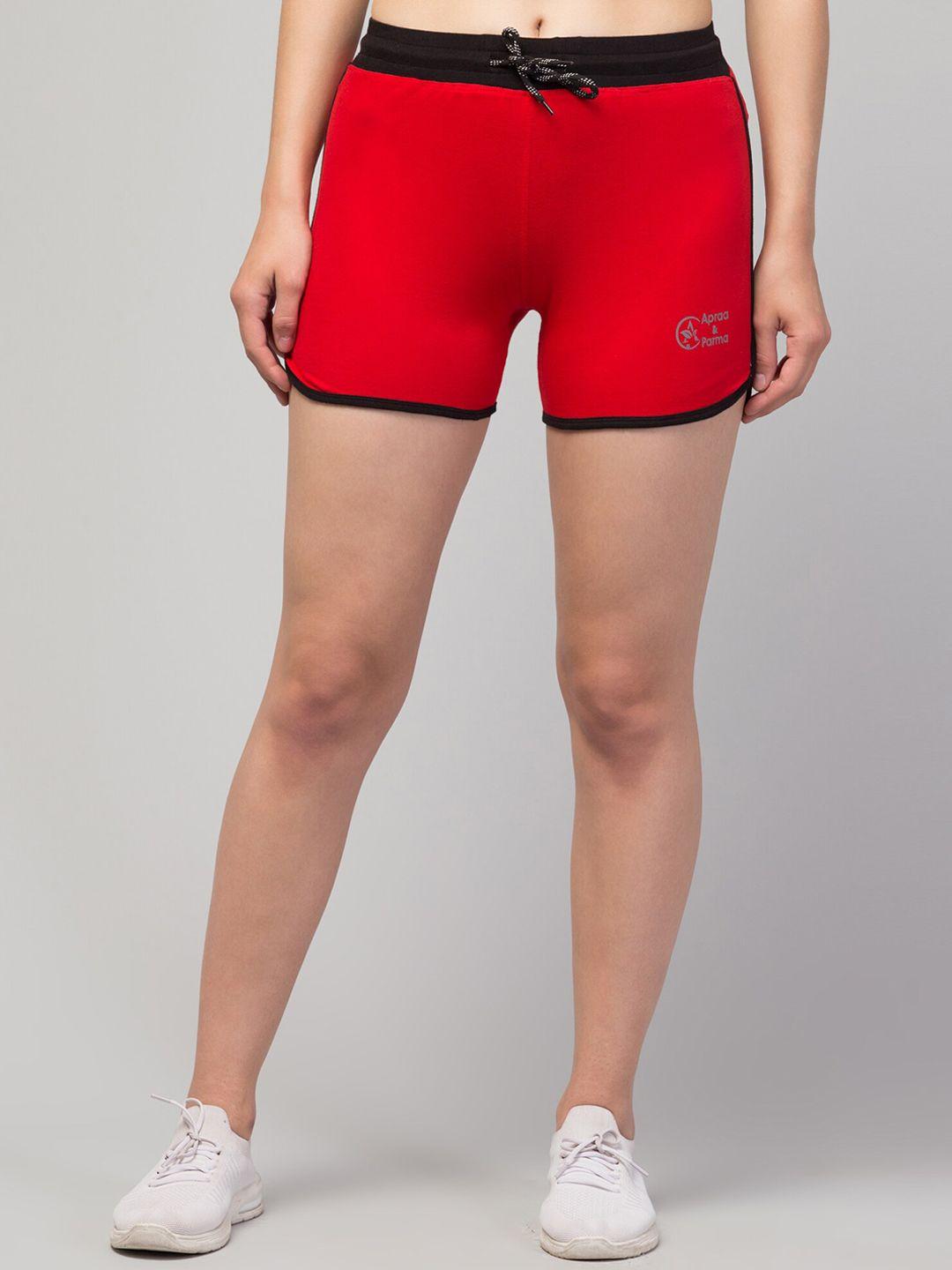 apraa & parma women red ben 10 yoga hot pants shorts