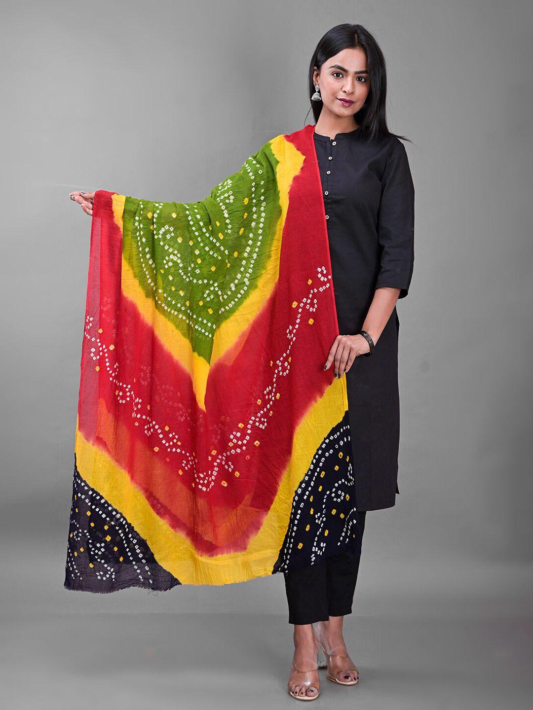 apratim cotton printed bandhani dupatta