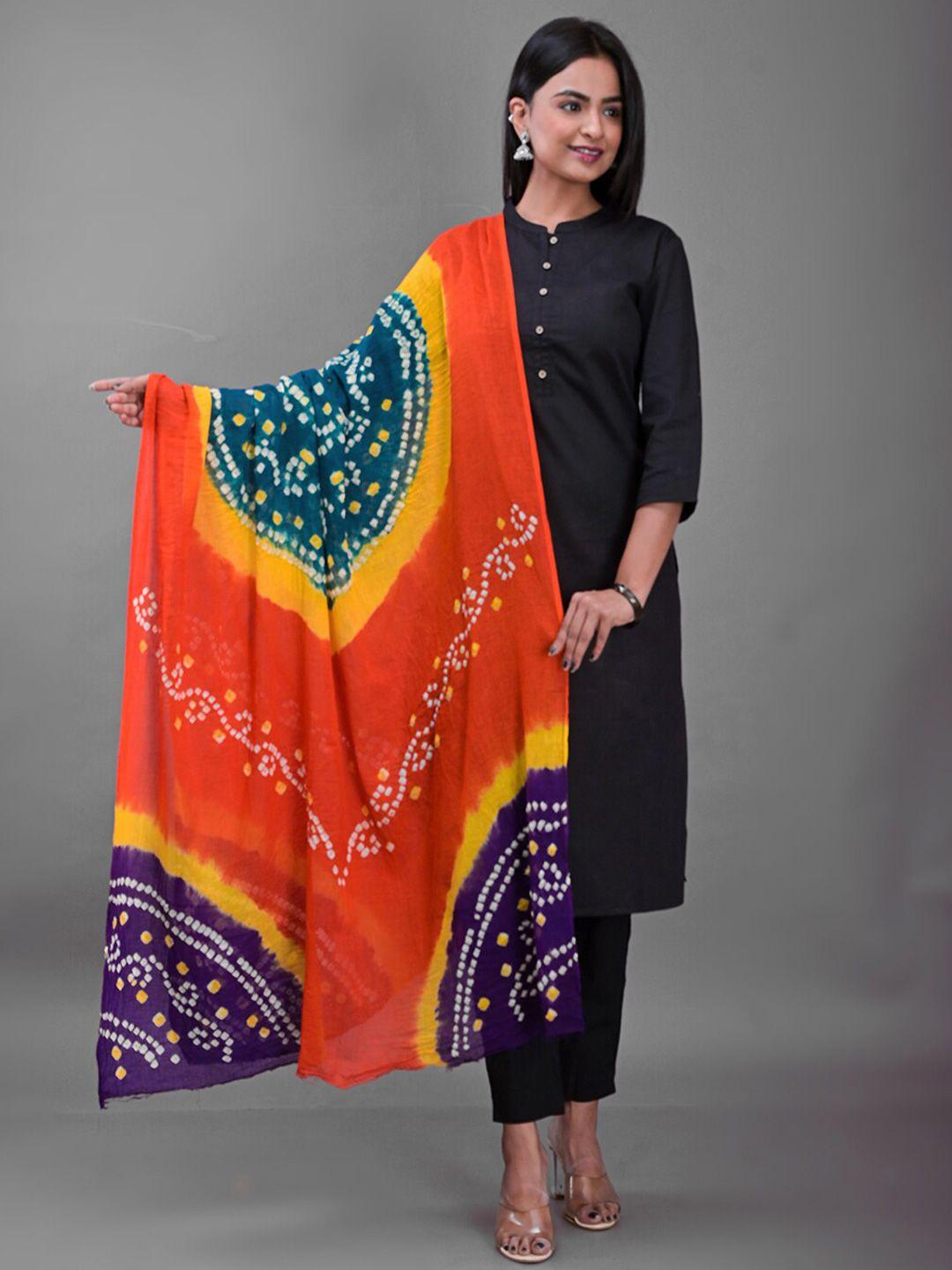 apratim cotton printed bandhani dupatta