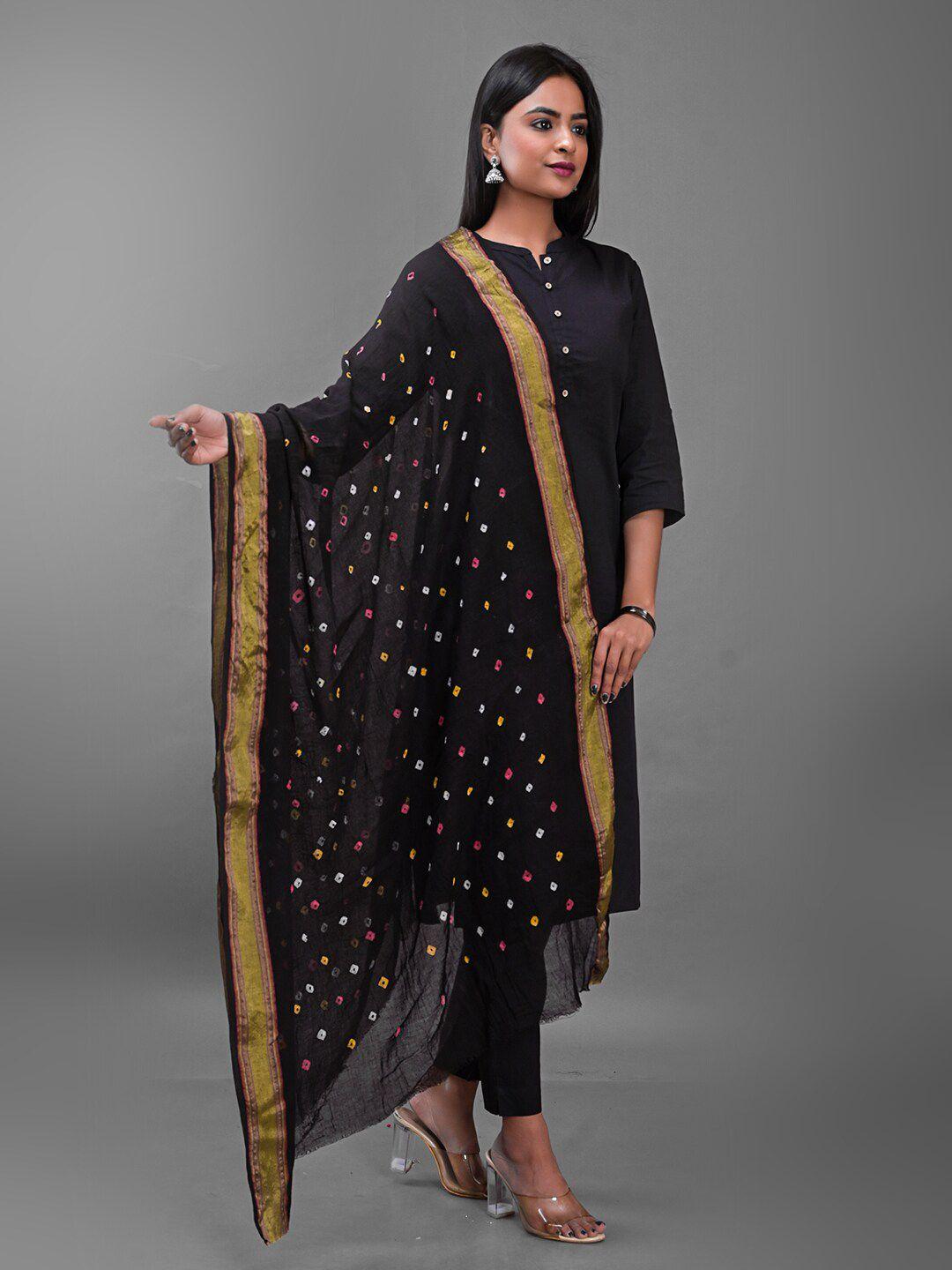 apratim cotton printed bandhani dupatta