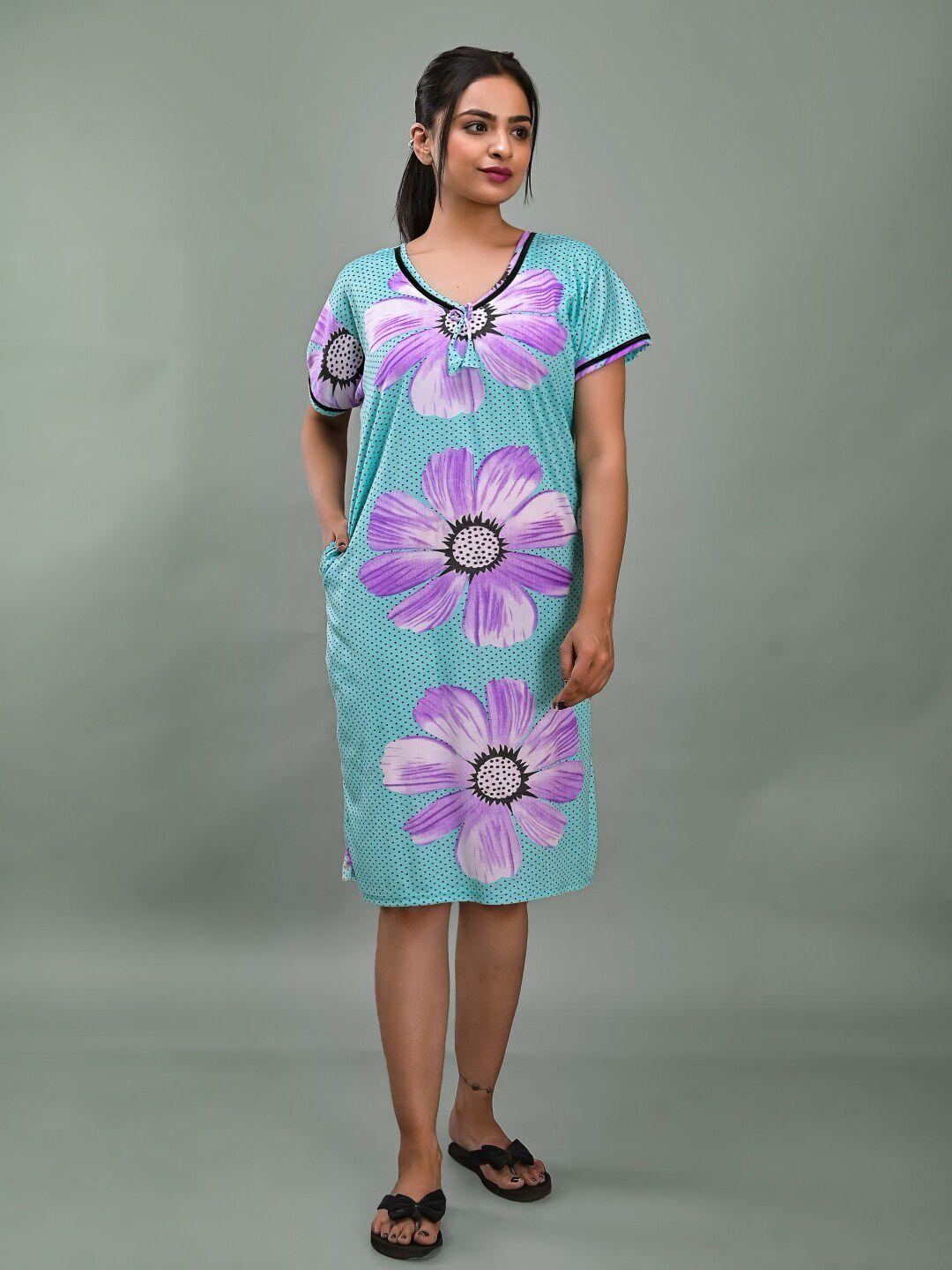 apratim floral printed nightdress