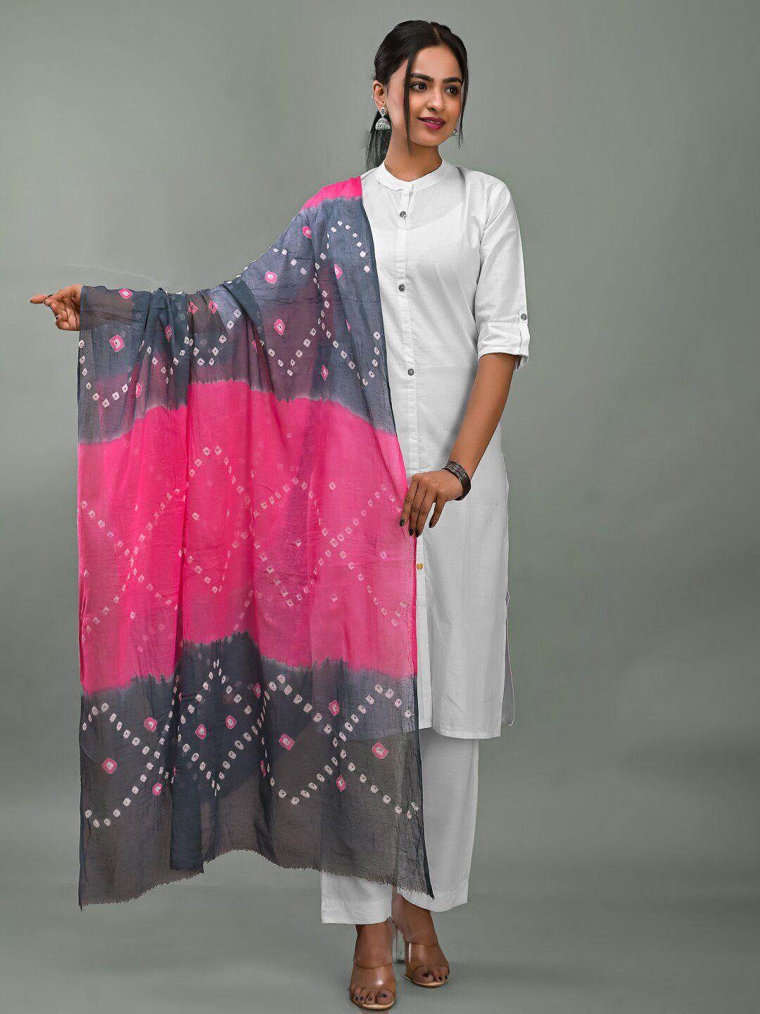 apratim printed bandhani cotton dupatta