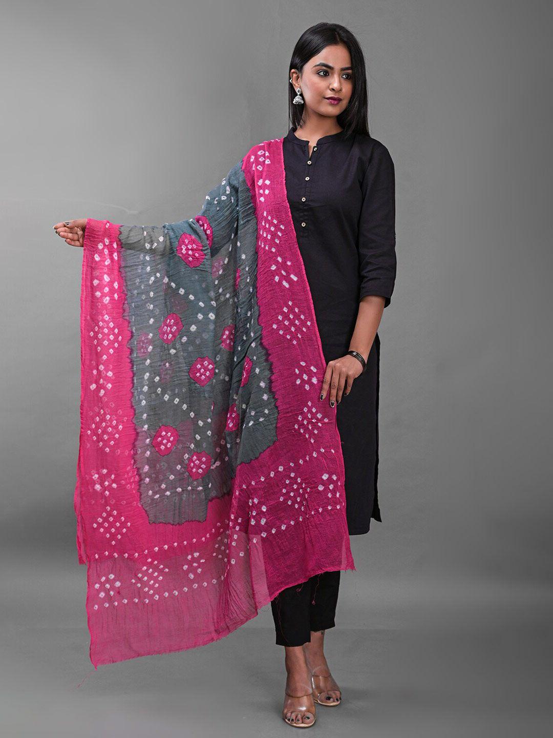 apratim printed bandhani cotton dupatta