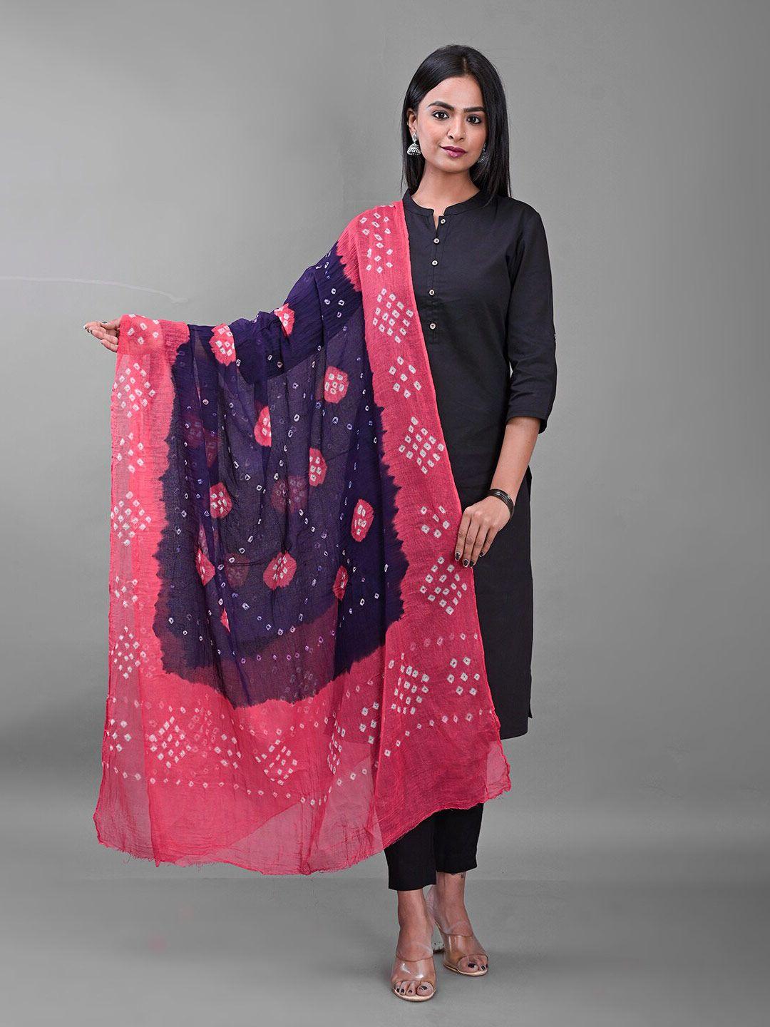 apratim printed bandhani cotton dupatta