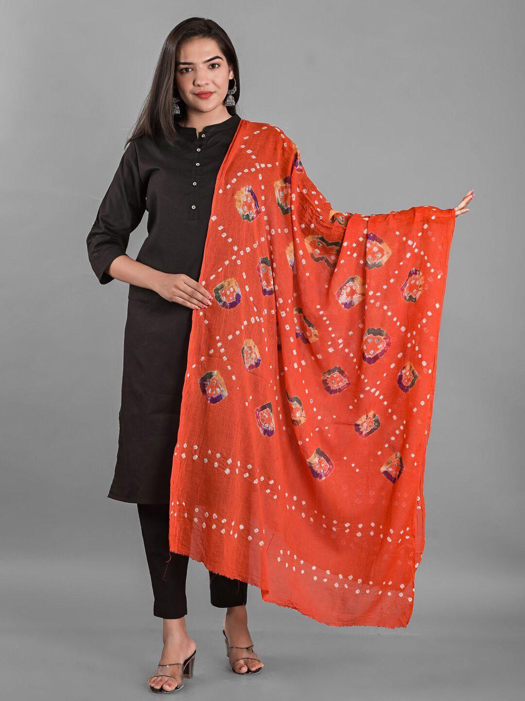 apratim printed bandhani cotton dupatta