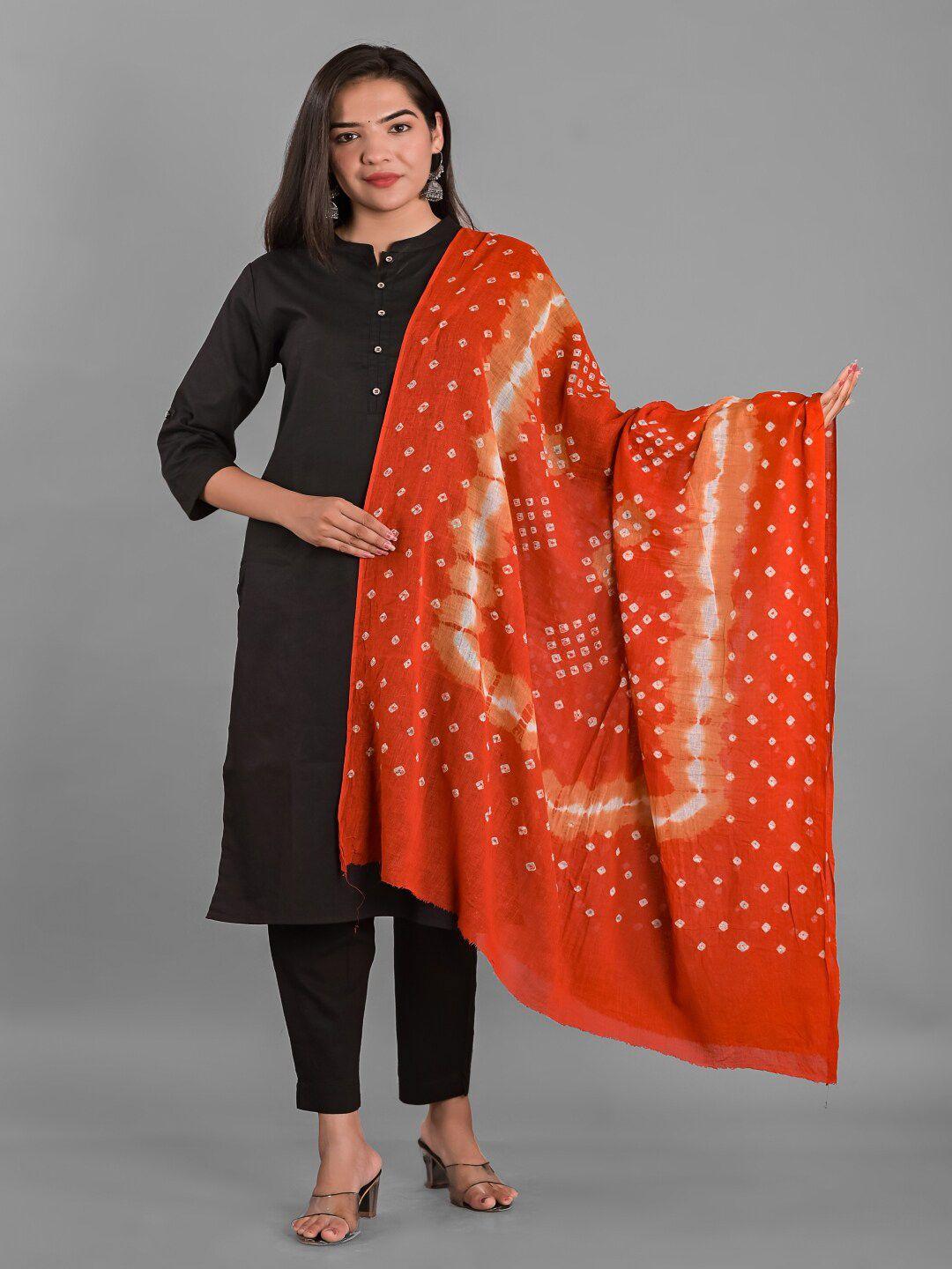 apratim printed bandhani cotton dupatta