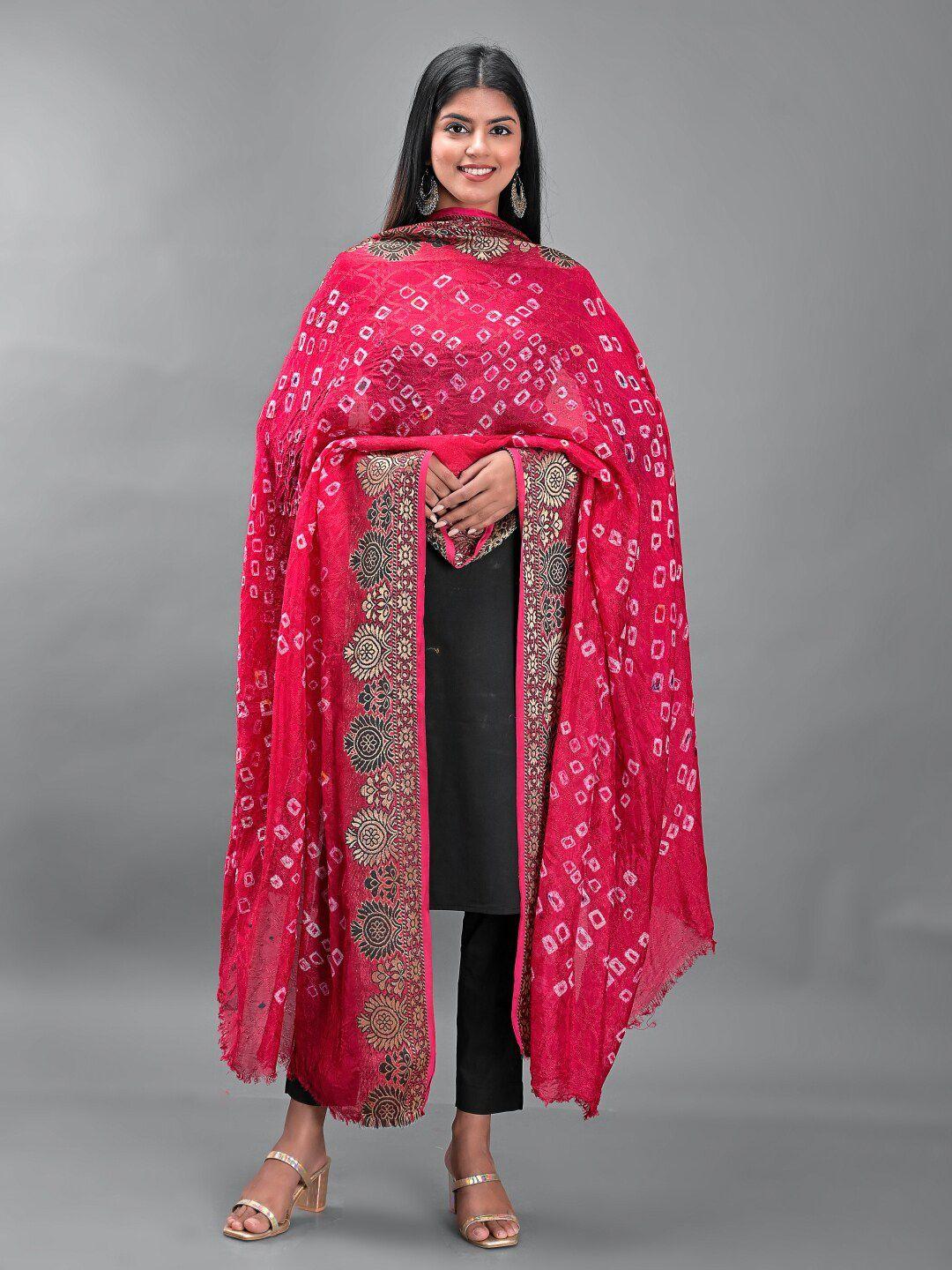 apratim printed silk bandhani dupatta