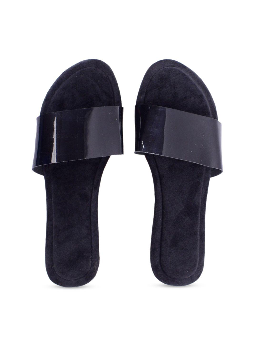 apratim women black party open toe flats