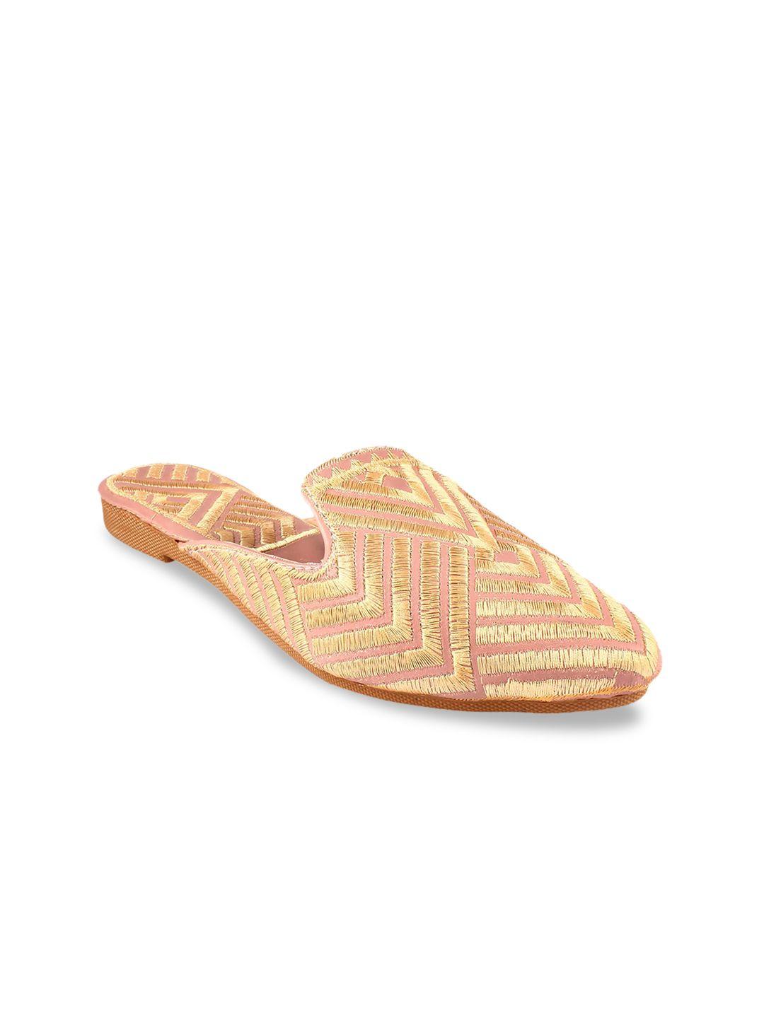 apratim women mules with embroidered flats