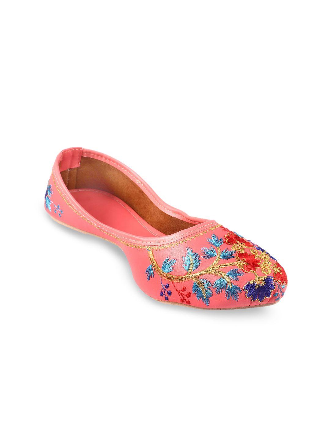 apratim women peach-coloured printed party ballerinas flats